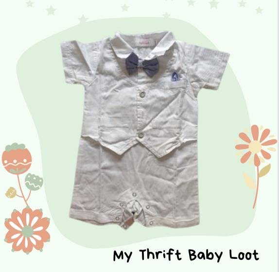 preloved hopscotch party romper for baby boy